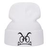 Angry Expression Embroidered Knitted Hat, Warm Woolen Hat For Men'S And Women'S Outdoor Sports Events In Autumn And Winter