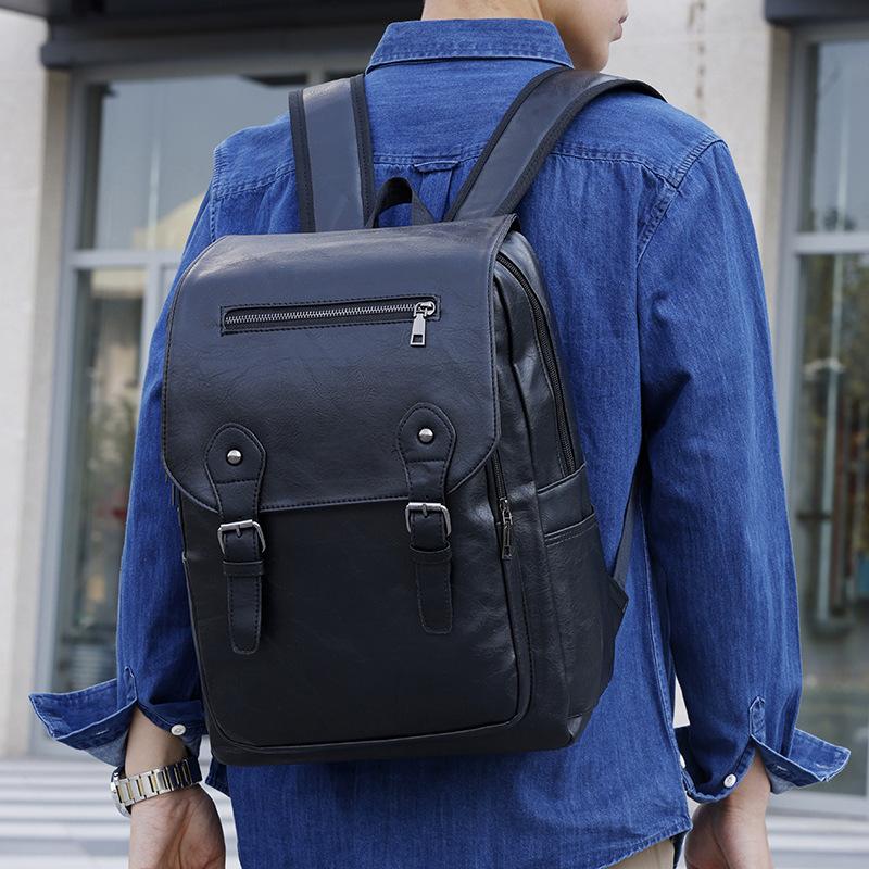 Schoolbag backpack men's new, stylish and simple computer bag, casual student schoolbag large-capacity outdoor travel bag