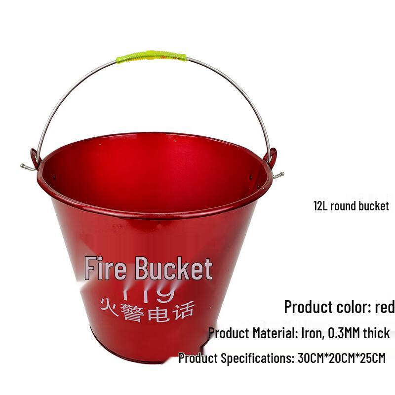Fire Fighting Sand Bucket, 12L Round