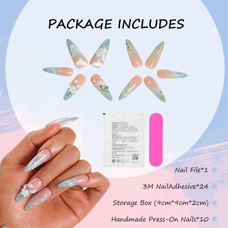 2024 Trendy Cat Eye Burgundy Handmade Wearable Nails - High Quality 10-Piece Set for Europe & America