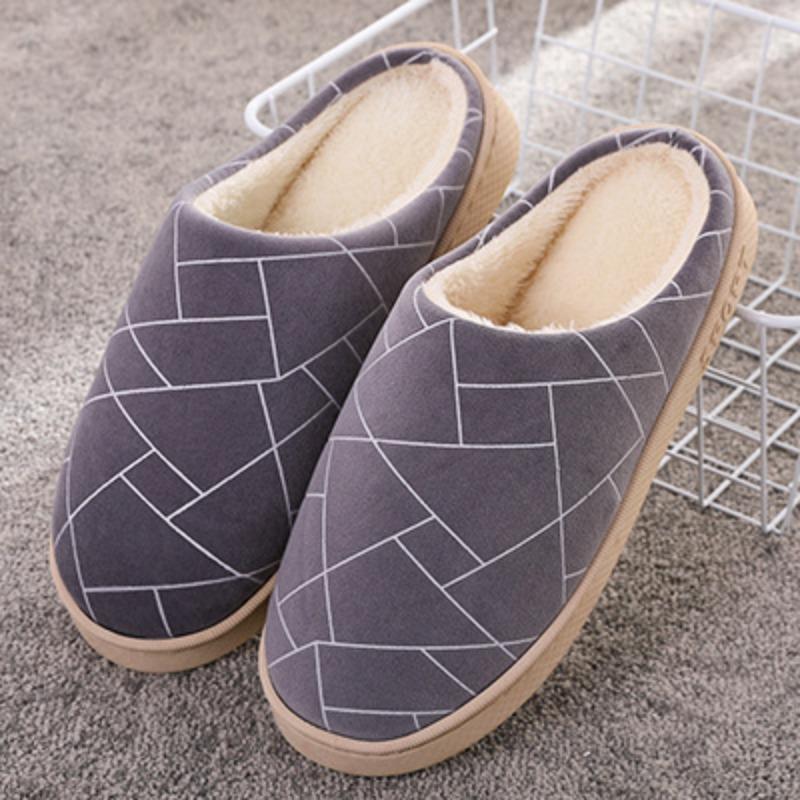 Autumn and winter simple hotel slippers women's thick-soled home indoor couple mao shoes men's warm home cotton slippers winter