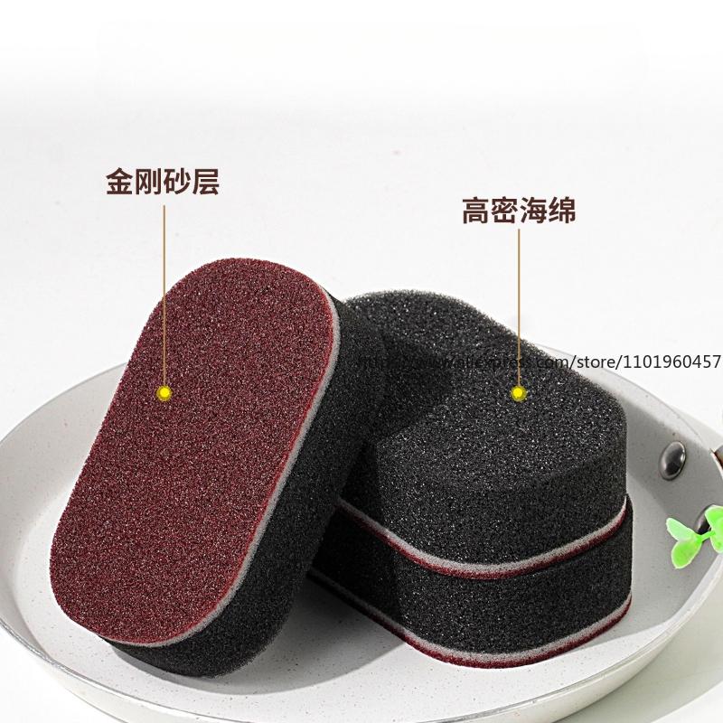 High-Density Sponge Scrubber Magic Cleaning Tool For Kitchen Chores Dishwashing Pot Bottom Grime Stain Removal Sponge