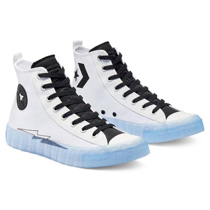 Black Ice Ne A x Converse 1970-ųjų Chuck Apvalus pirštas Suvarstomi Aukštakulniai Drobės Batai Unisex Stiliaus Balti ir Juodi