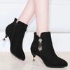 Fashion Woman Short Shoes Black Rhinestone Lightweight On Offer Booties Trend 2025 Goth Designer Luxury New In Pu Ankle Boots for Women