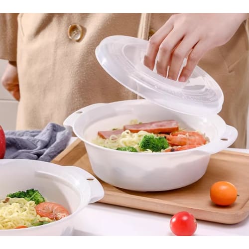[Made in Japan] Instant microwave cooker for ramen and vegetables, no pot or bowl needed. Easy cleanup!