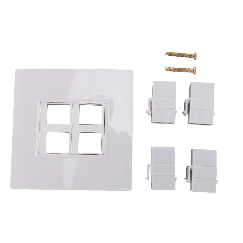 HD Wall Plate 4K 60HZ Female to Female 4 Ports HD Multimedia Interface Wall Panel for Computers TVs