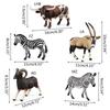 Animal Figurines Toys Preschool Educational Longhorn Bull Zebra Longhorn Antelope Grassland Animals Sets Cupcake Decor