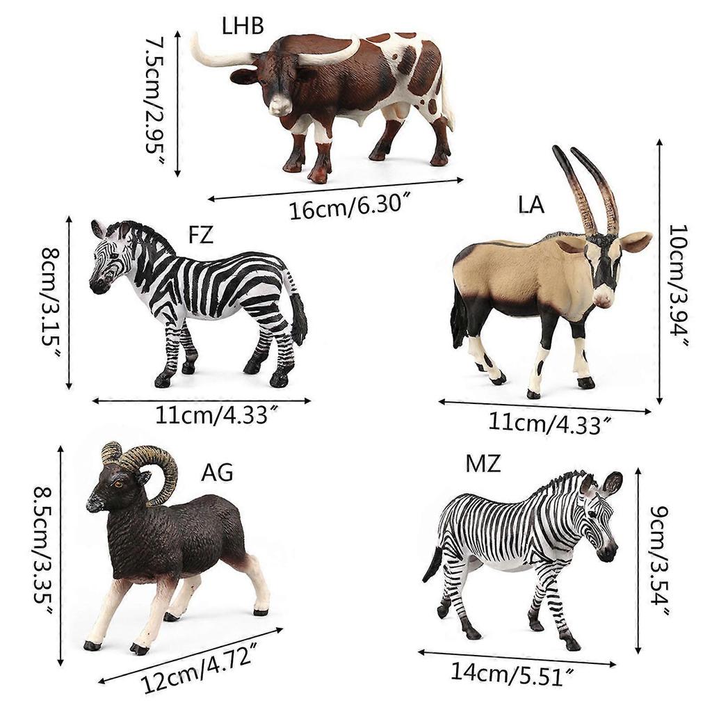 Animal Figurines Toys Preschool Educational Longhorn Bull Zebra Longhorn Antelope Grassland Animals Sets Cupcake Decor