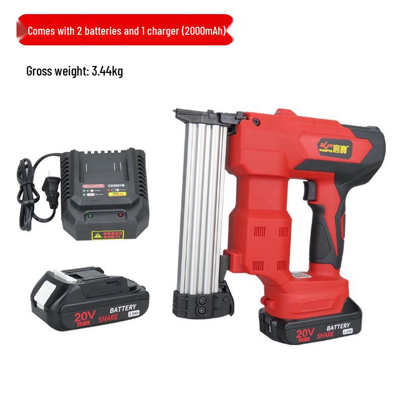 Gaobao F32 Brushless Lithium Battery Brad Nailer: Dual-Use Woodworking Straight Nail Gun with Continuous Firing.