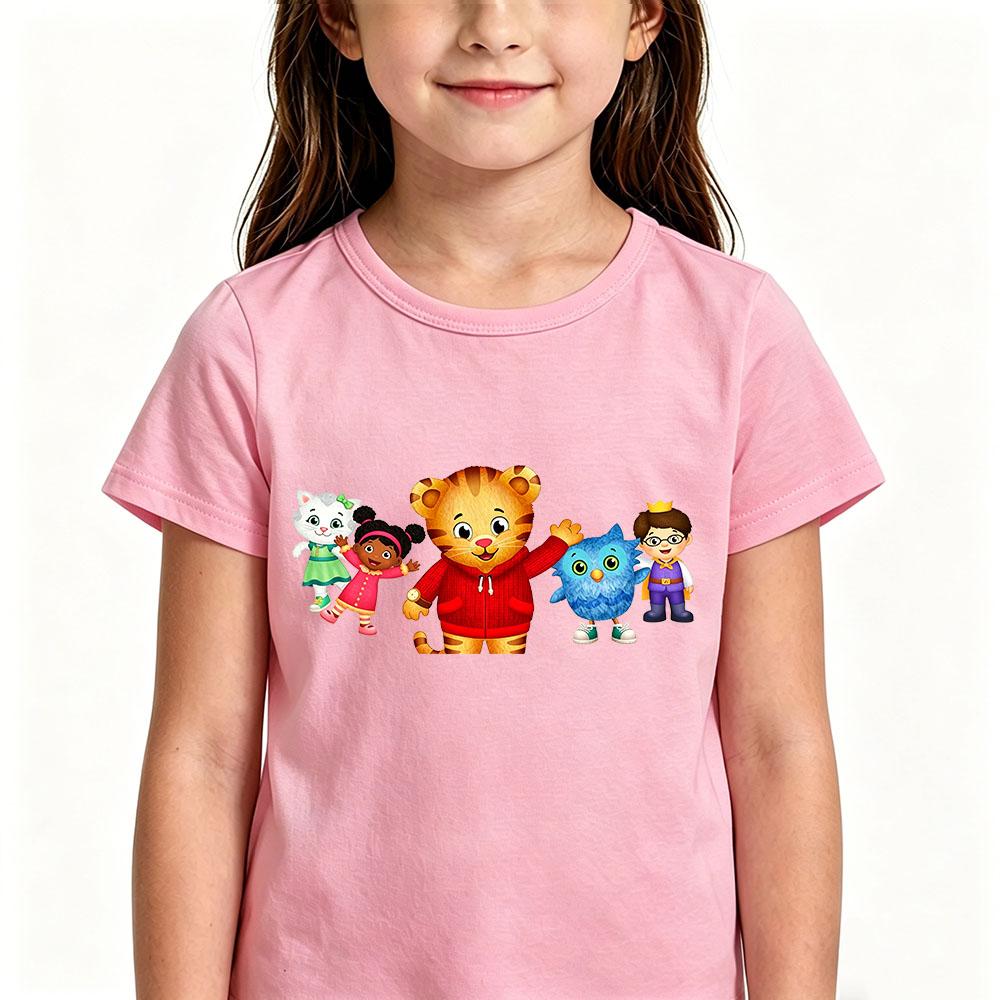 Daniel Tiger’s Neighborhood Children's T-shirts Cotton Cartoon Print Short Sleeve Funny Boys Cute Girls Tees Casual Tops Summer