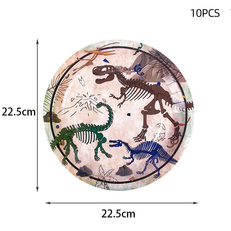 Vaisselle Jetable Thème Fossile Dinosaure Ballons en Aluminium Dino Guirlande Bannière Joyeux Anniversaire Garçon Fournitures Fête Anniversaire Dinosaure