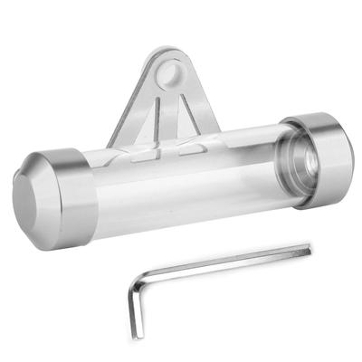 Universal Motorcycle Cylindrical Tube Tax Disc Frame License Holders Storage CylinderSilver