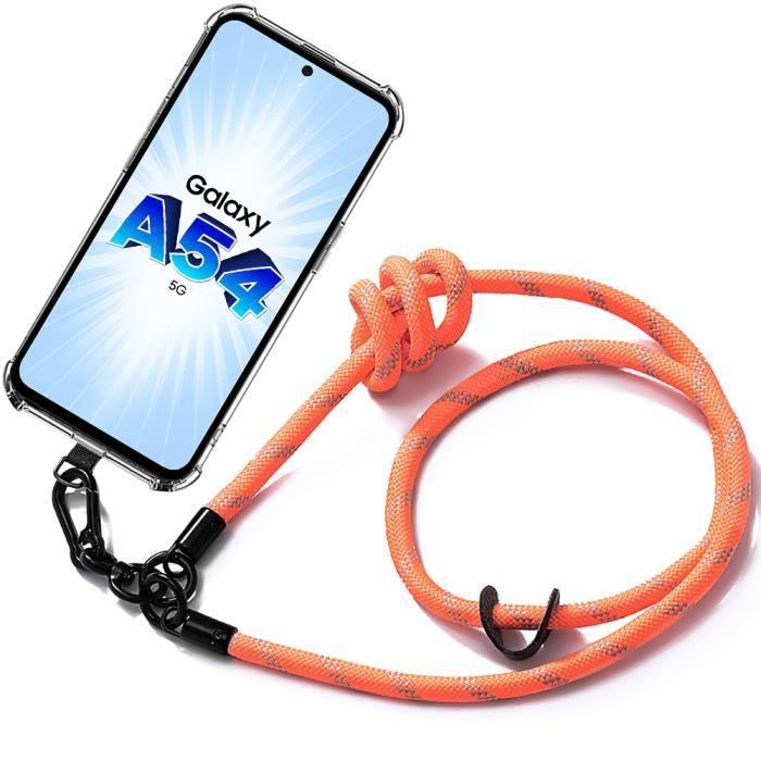 Coque - Samsung - Galaxy A54 5G - Protection Antichoc - Cordon Robuste - Orange