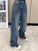 Plus Size Retro High Waist Straight Leg Jeans for Women - Spring/Autumn