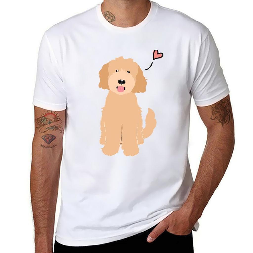 Love Apricot Blonde Goldendoodle Dog Tshirt Halloween Casual Tshirt