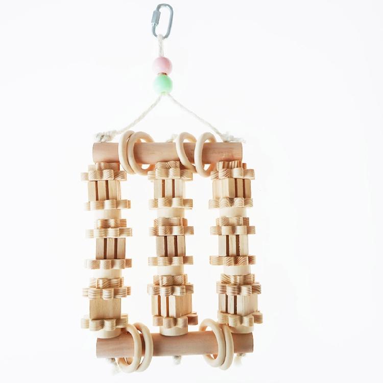 Parrot Cage Bite Toys Natural Wood Blocks Chew Toy for Medium and Large Birds