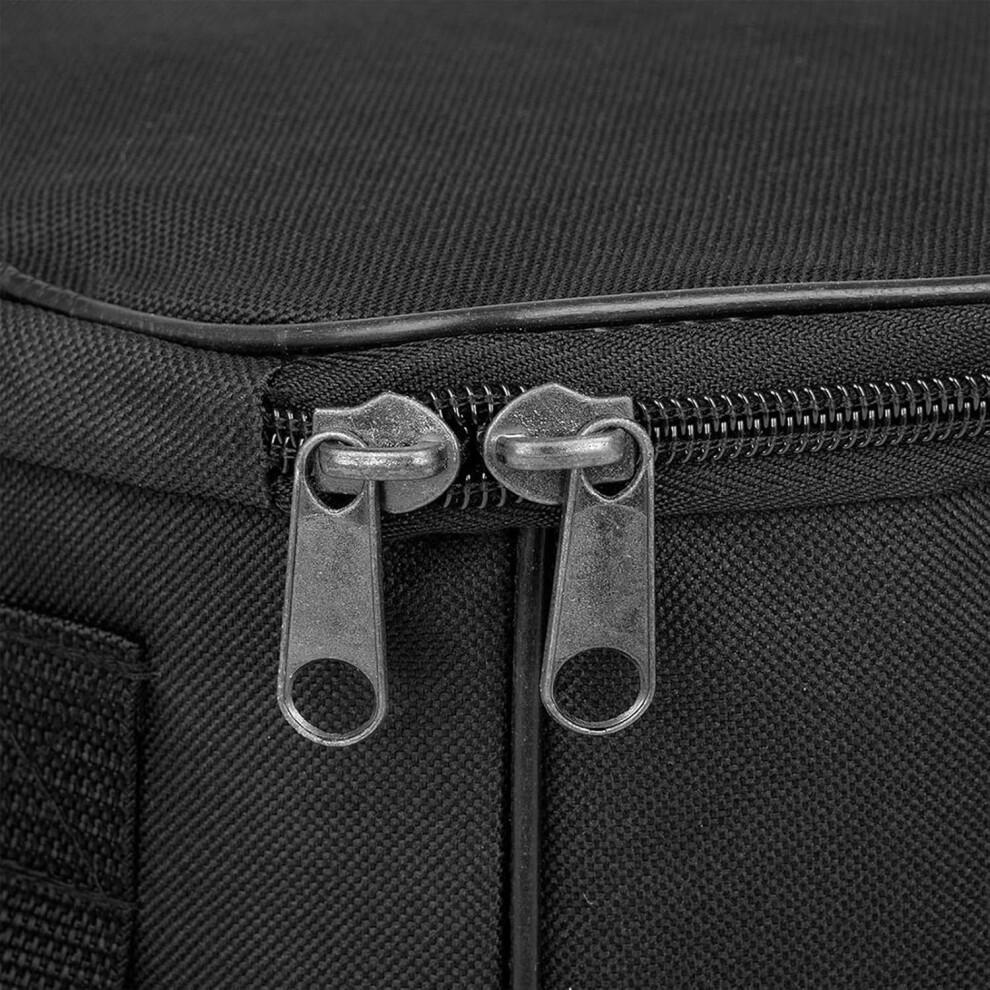 Waterproof Oxford Accordion Case with Shoulder Straps, Padded Black Storage Bag for Travel