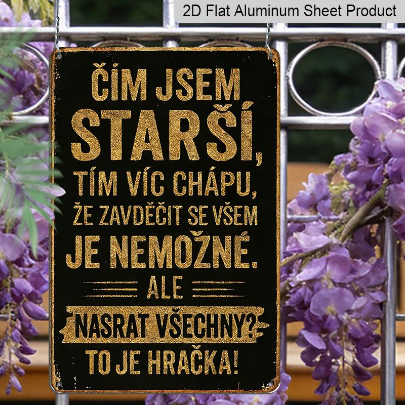 2D Flat, 1pc Czech Slogan Tin Sign 7.87x11.81inch | Aluminum Metal Wall Art | Vintage Style Decor for Home, Restaurant, Cafe, Bar, Garage | Funny