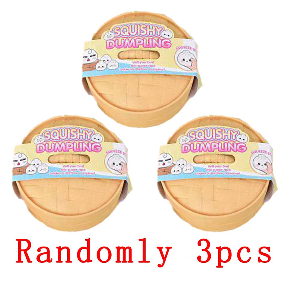 Bunte Teigtaschen-Quetschies Stressbälle Fidget Sensorikspielzeug Simulation Essen Squishies Brötchen mit Dampfgarer Knete-Knetball Geschenke