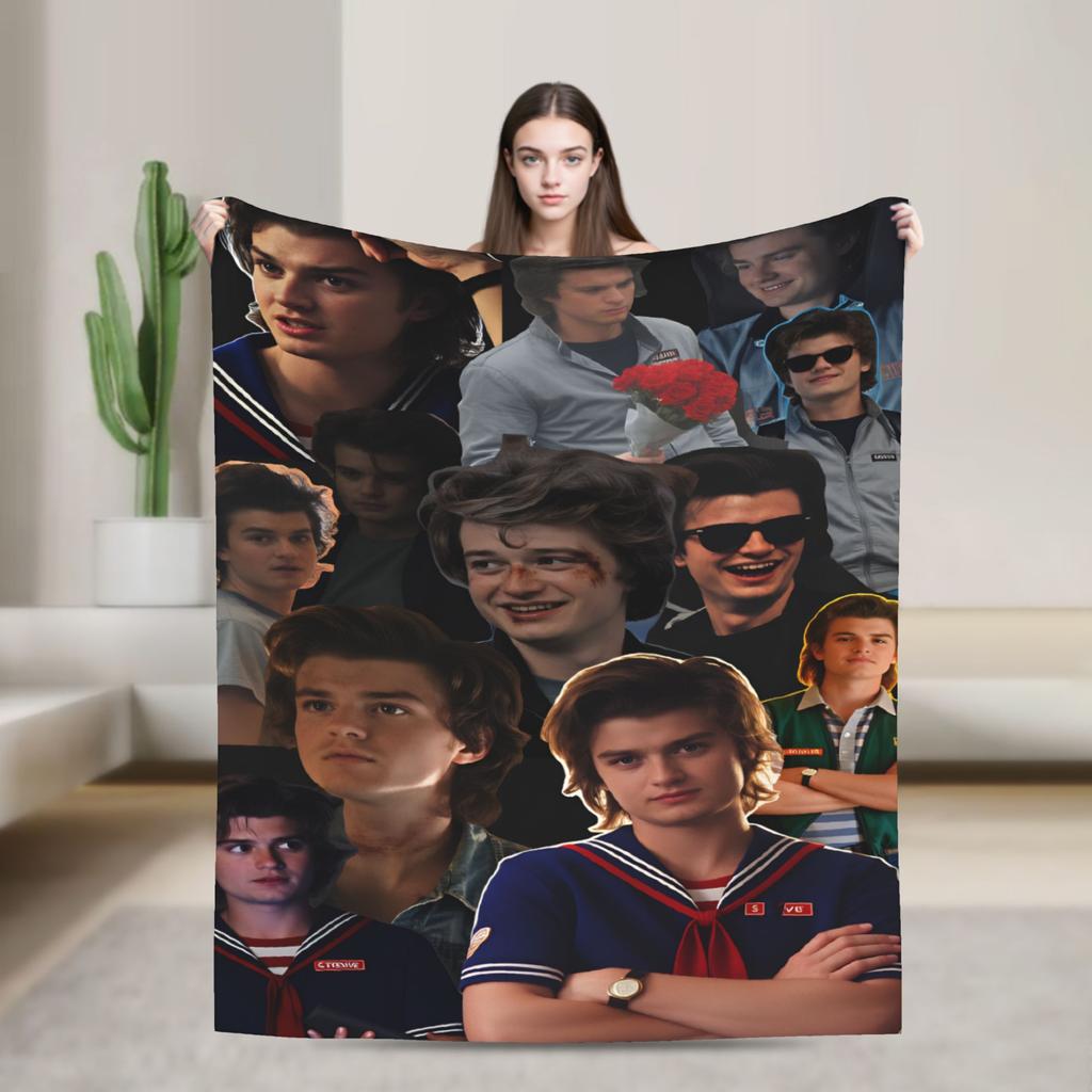 Steve Harrington Soft Blanket Girls Boys Plush Throw Blanket Street Trend Living Room Flannel Bedspread Sofa Bed Cover