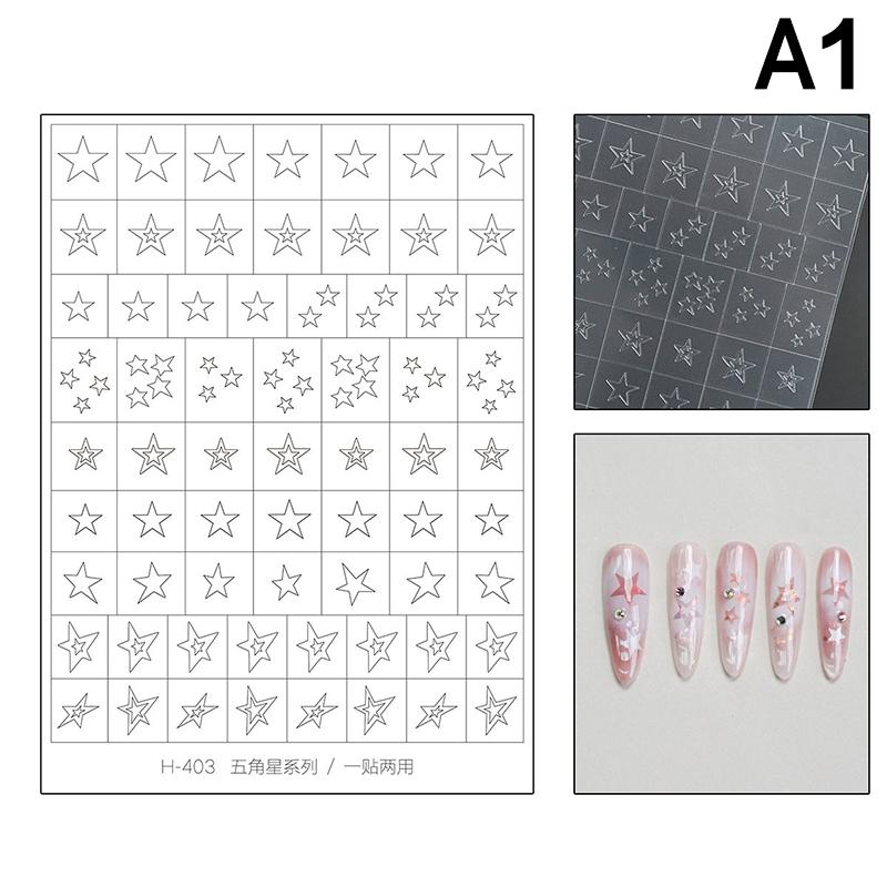 Nail Art Hollow Out Sticker, Star, Butterfly, Love, Adhesive Template, Stamp Stickers, Decoration Sticker, Nail Charm