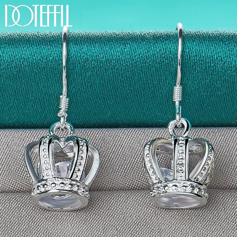 925 Sterling Silber Kronenohrringe Modeschmuck