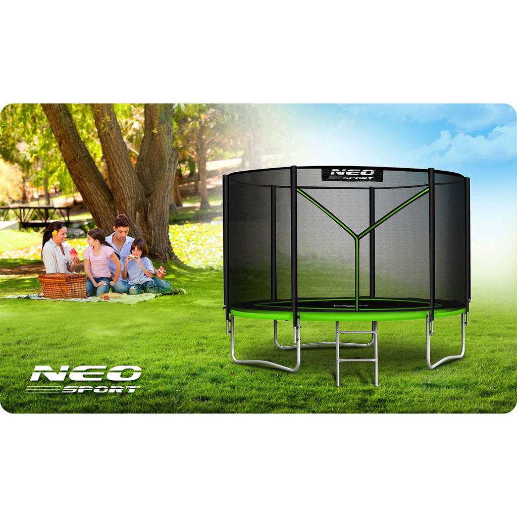Garden Trampoline 10Ft/312Cm With Outer Net and Ladder Neo-Sport