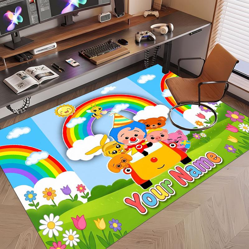 Custom Name Text Crystal Velvet Rug,El Payaso Plim Plim Soft Plush Decorative Non Slip Floor Carpet