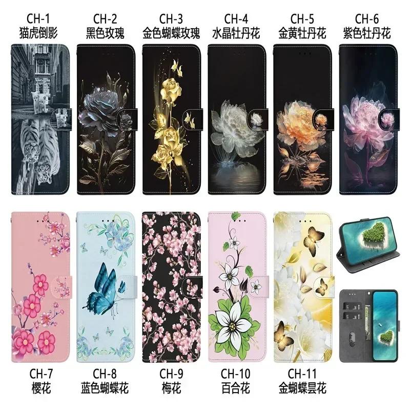 Custodia su Per Xiaomi Redmi A3 Note 13 Pro 13C 4G 13R Note13 Pro+ Plus 5G RedmiA3 Pelle Flip Supporto Copertura Telefono Carina Fiore Capa