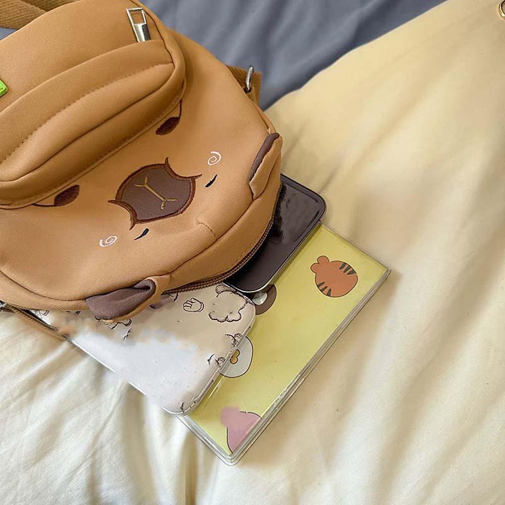Large Capacity Capybara Nylon Bag Plush Doll Pendant Creative Crossbody Bag  Friends