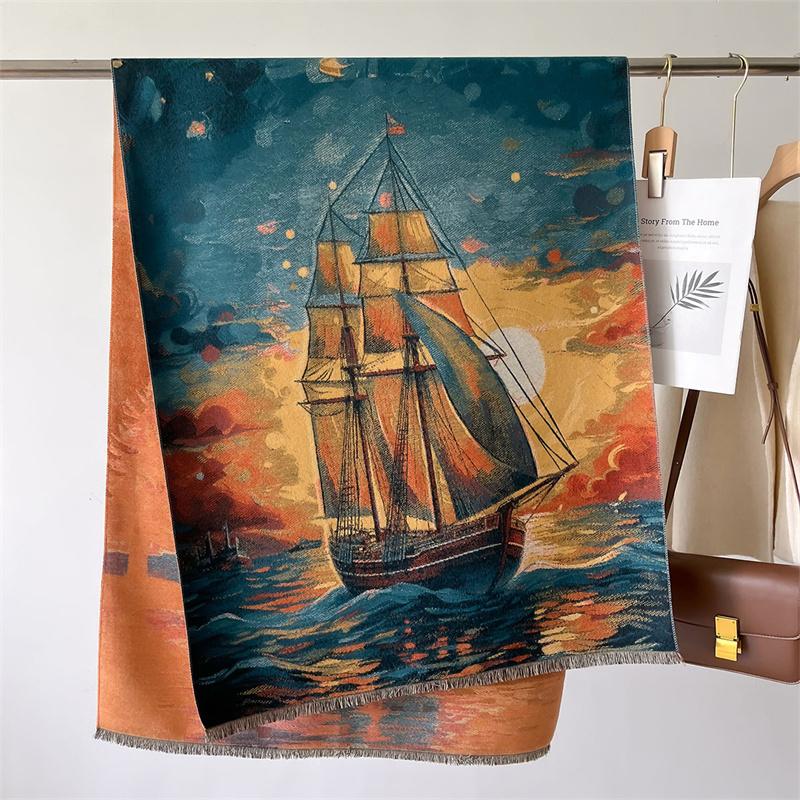 Winter Cashmere Scarf Women Design Outdoor Warm Pashmina Blanket Scarves Female Shawl Wraps Thick Foulard Bufanda