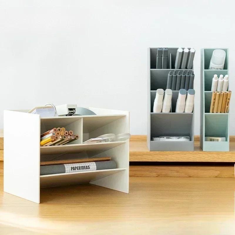 Plastic Slanted Desktop Stationery Storage Rack, Simple and Multi Specification Storage Pen Holder