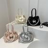 Women'S Bag Fashion Pearl Bucket Bag Texture Pu Handbag Simple Versatile Shoulder Bag