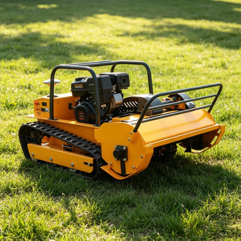 CE EPA All Terrain Mini Crawler Remote Lawn Mower Obstacle Avoidance Yard Mowing Robot