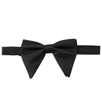 [Elerevyo] Men's Formal Tuxedo Plain Satin Large Bow Tie Black One Size
