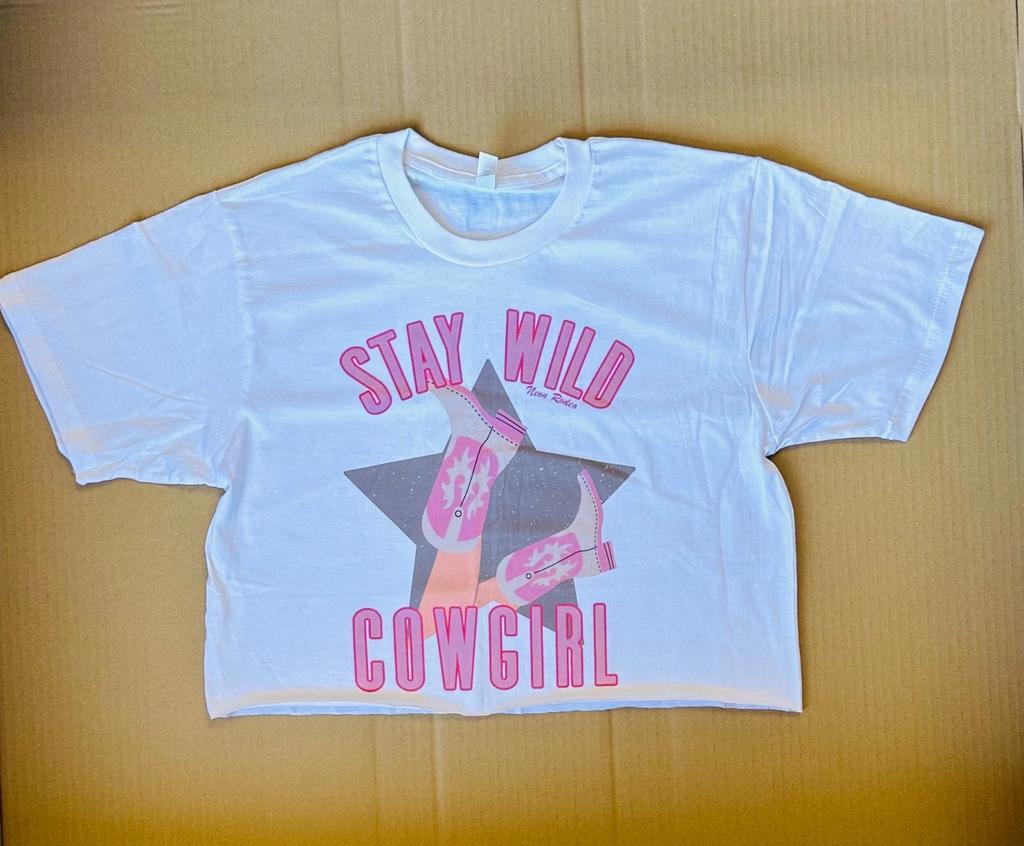 Stay Wild Cowgirl Cropped Top Shirt