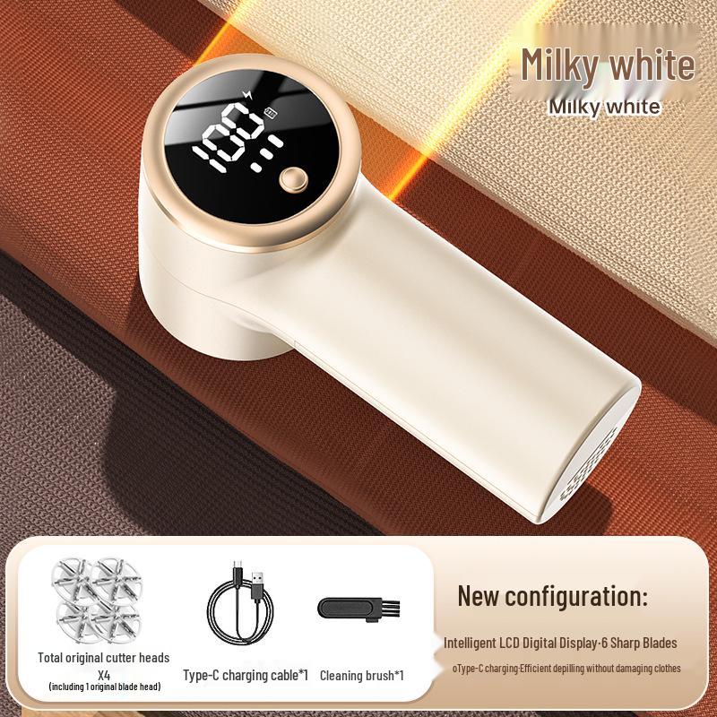 Rechargeable Lint Remover: Compact Home Appliance with Digital Display