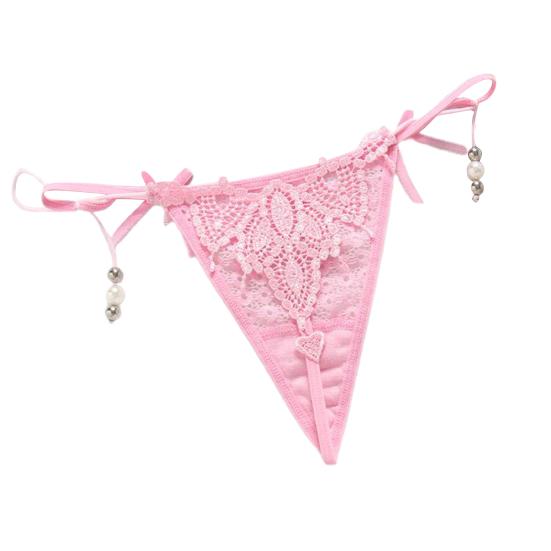 Briefs Sexy G-String Nylon Bowknot Dangle Bead Knickers for Everyday