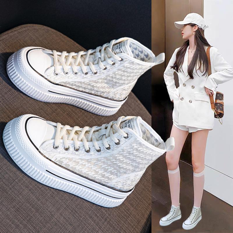 Fashion Summer Breathable Womens Platform Shoes Harajuku Chunky Heel Ladies Spring Shoe Thick Bottom Zipper Street Style Shoes for Women