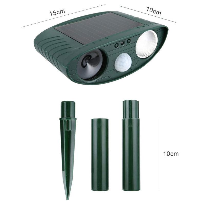 Solar Ultrasonic Animal and Bird Repeller with Infrared Sensing