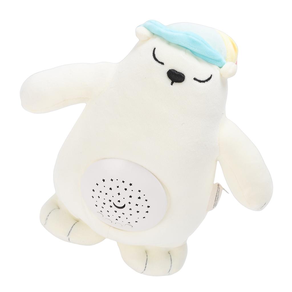 Polar Bear Plush Toy Sound Light Musical Baby Soother Soft Stuffed Animal Sleep Companion Bear Toy