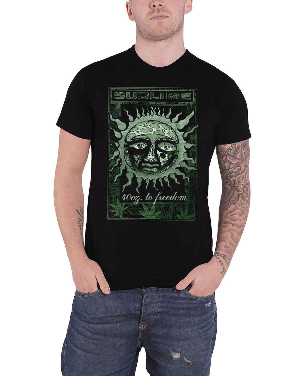 Sublime T Shirt 25 Years 40 oz to Freedom Band Logo new Official Mens Black Size XL