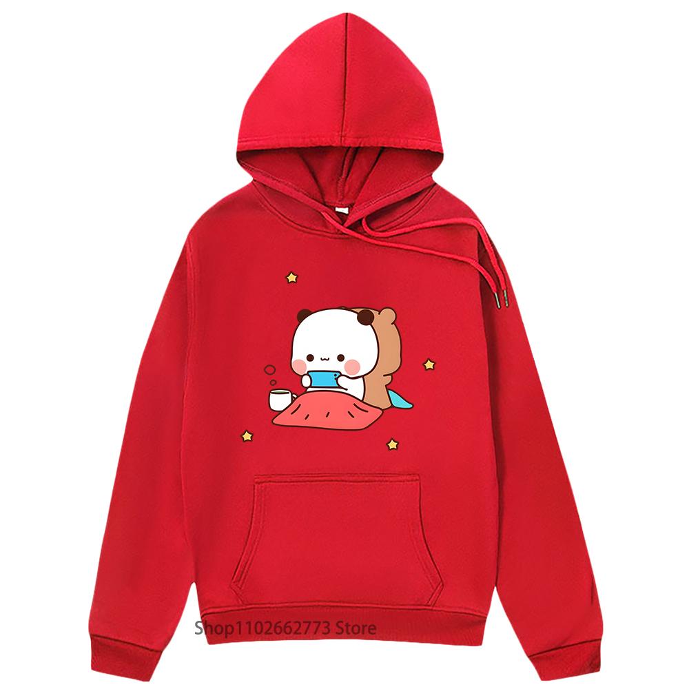 Bubu Dudu Hoodies for Teen Girls Cartoon Panda Bear Sweatshirts Women Clothing Men Kawaii Graphic Clothes Fleece Top