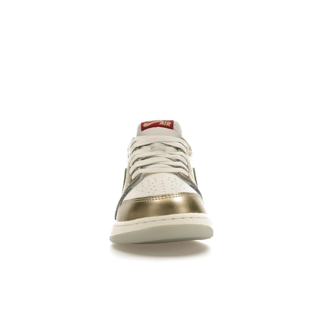 Air Jordan 1 Retro Low OG GS Year of the Dragon Kids Sneakers Gold Sail Oil-Green FQ6593-100