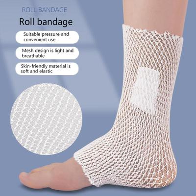 1 Roll Elastic Net Wound Dressing Net Tubular Bandage Mesh Tubing Tubular Gauze Fix Breathable Bandage Retainer For Adults Ankle