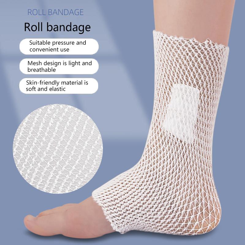1 Rouleau Filet Élastique Pansement Filet Tubulaire Bandage Filet Tubulaire Gaze Tubulaire Fixation Respirant Rétenteur de Bandage Pour Adultes Cheville