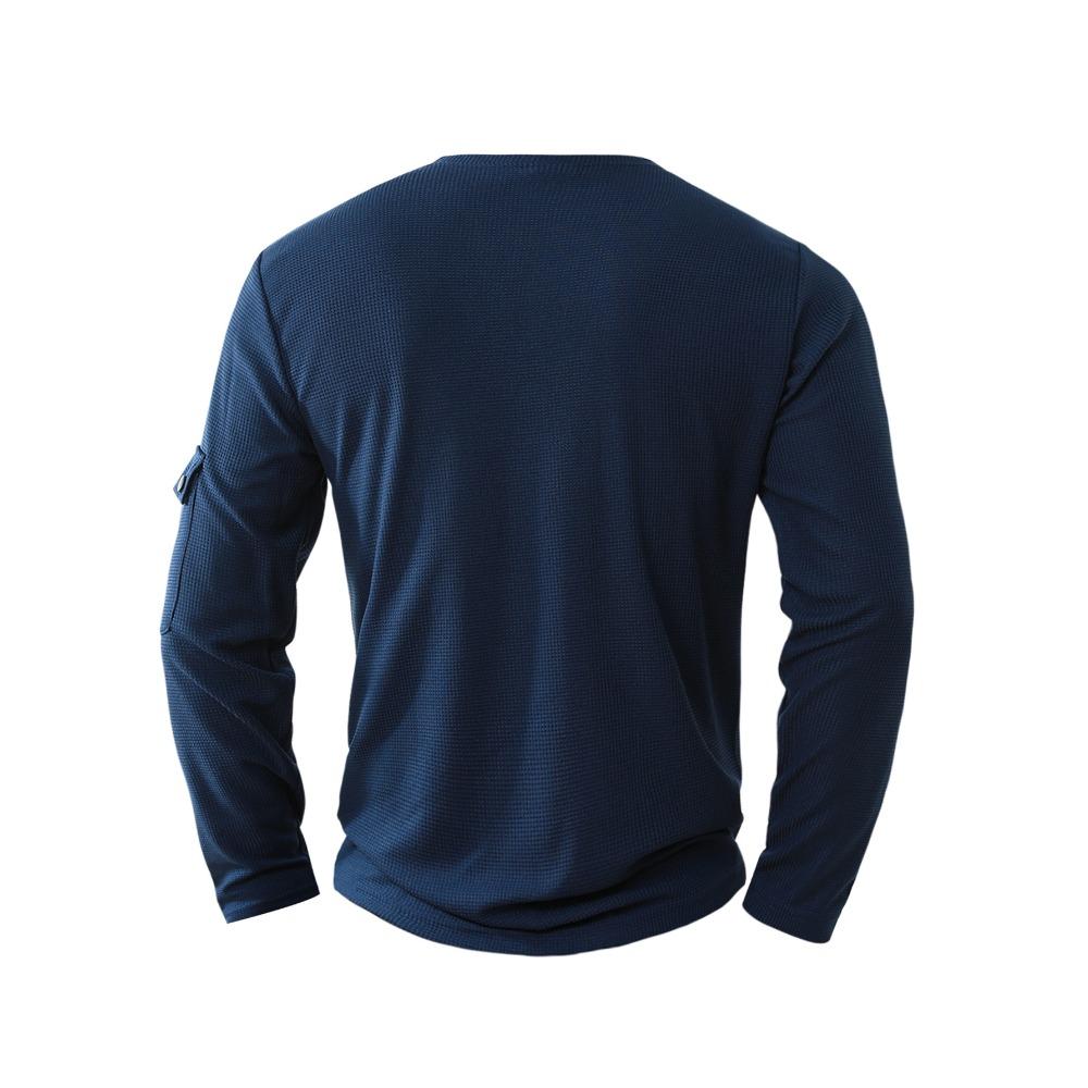 Autumn Winter Fashion Splicing Plus Size T-shirts Fake Two-piece Double-layer V-neck Long Sleeved Men's T-shirts