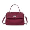 Women's Frosted Cowhide Large Capacity Crossbody Handbag - Autumn/Winter Fashion