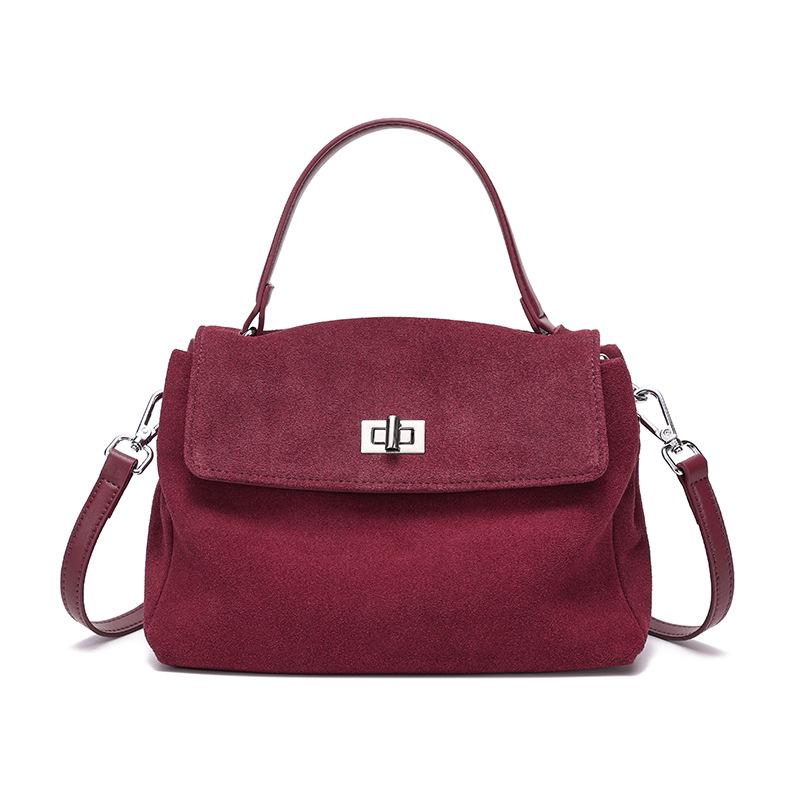 Women's Frosted Cowhide Large Capacity Crossbody Handbag - Autumn/Winter Fashion