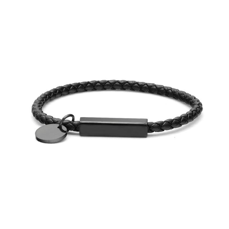 Edelstahl Leder Geflochtenes Armband Mit Magnetischem Verschluss Partner Minimalistisches Geometrisches Design Unisex Schmuck